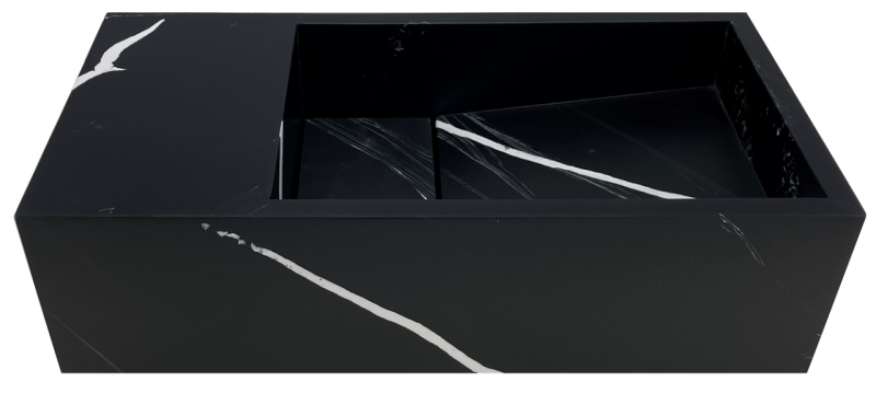 Solid-S Marmor solid surface umivalnik B36xD18xH10cm marmor mat črna 1208953896