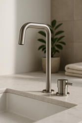 Waterevolution Flow 2-luken umivalnikova pipa visoki izliv 222 nerjaveče jeklo T122HIE