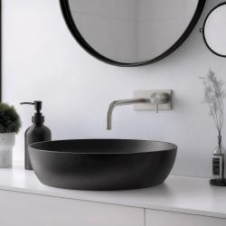 Waterevolution Flow vgradna pipa za umivalnik s pokrivno ploščo, v celoti iz nerjavečega jekla, z izlivom 15 cm T1161BIE-15