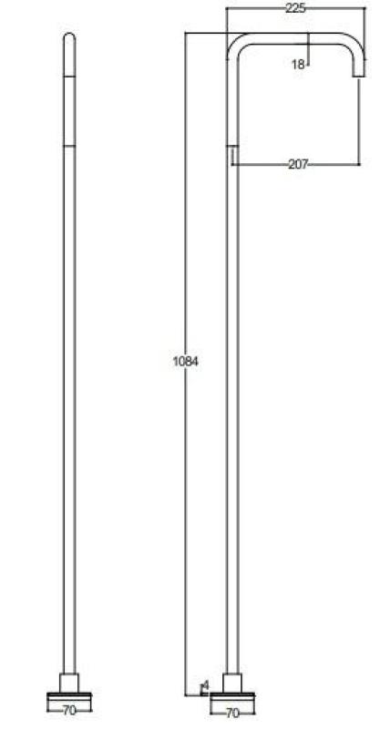 Waterevolution Flow Samostojna umivalna pipa Izlivka Iz celega brušenega medenine T1.676.LE