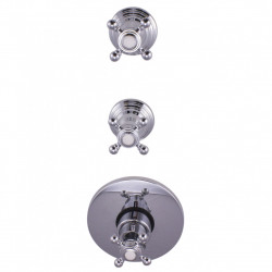 PB Classic nostalgični vgradni tuš termostat z 2 zapornimi ventili, krom