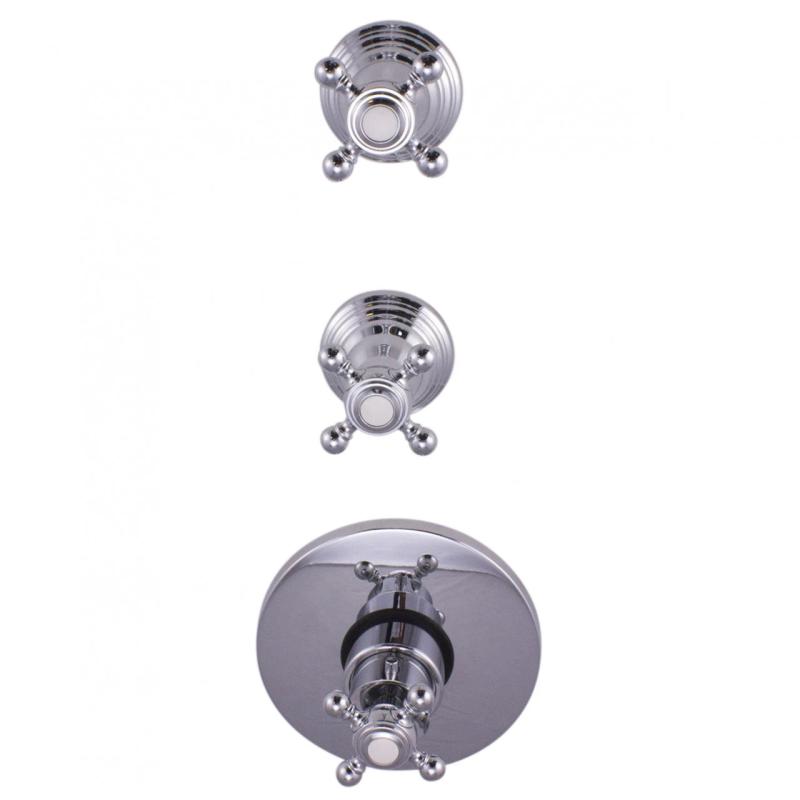 PB Classic nostalgični vgradni tuš termostat z 2 zapornimi ventili, krom