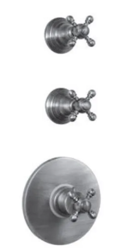 PB Classic nostalgični vgradni tuš termostat z 2 zapornimi ventili v videzu nerjavečega jekla