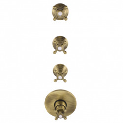 PB Classic nostalgična vgradna termostatska prha s 3 zapornimi ventili bronasta