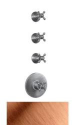 PB Classic nostalgična vgradna pršna termostatska armatura s 3 zapornimi ventili, baker