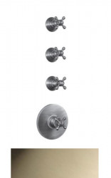 PB Classic nostalgična vgradna tuš termostatska pipa s 3 ventili, videz nerjavečega jekla