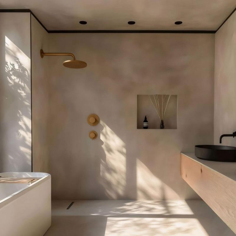 Waterevolution Flow vgradni termostat za tuš s 1 zapornim ventilom iz brušenega medenine