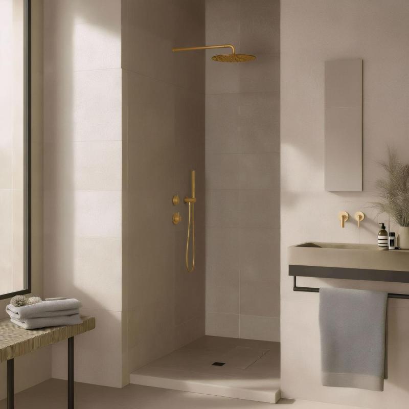 Waterevolution Flow vgradni termostat za tuš s 1 preklopnim ventilom, svetlo zlata barva 1208954644