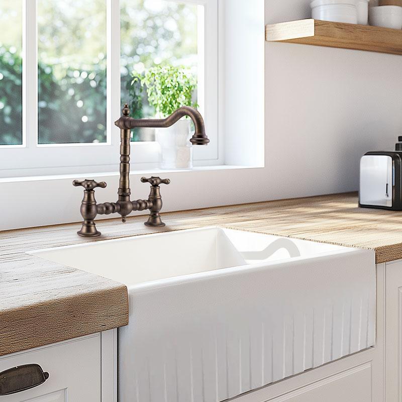 PB Nostalgijska kuhinjska pipa za most v temni bronasti barvi z zvezdnatimi ročaji 1208954667