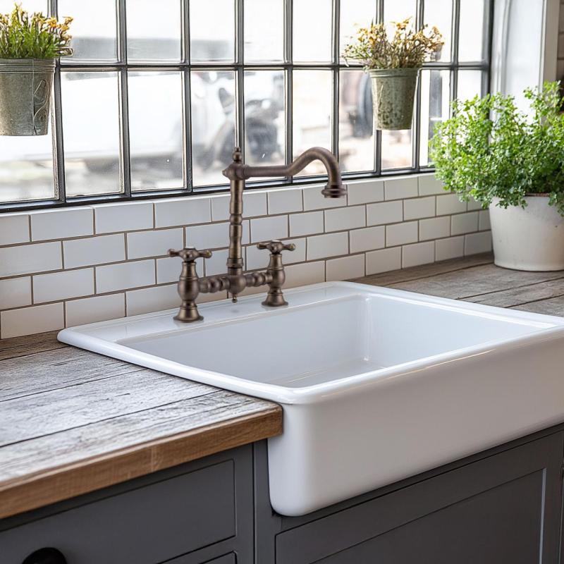 PB Nostalgijska kuhinjska pipa za most v temni bronasti barvi z zvezdnatimi ročaji 1208954667