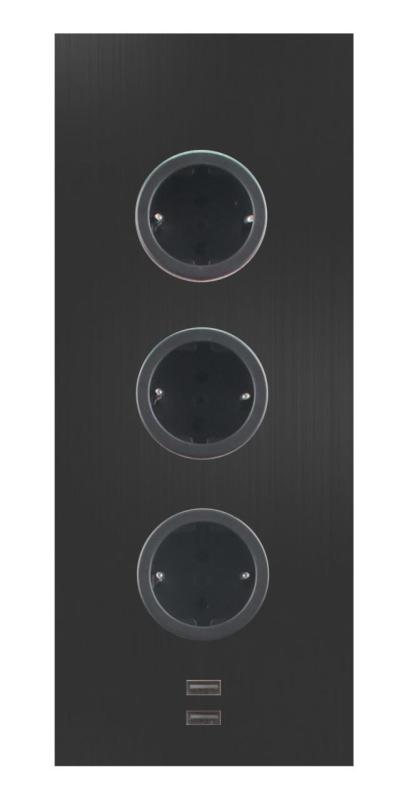 Indux Corner Energijski stolp s 3 vtičnicami, ozemljitvijo in dvojnim polnilnikom USB-A&amp;C, črn 1208955899