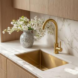 Quadri York kuhinjska armatura PVD mat zlata z vrtljivim izlivom 1208955905