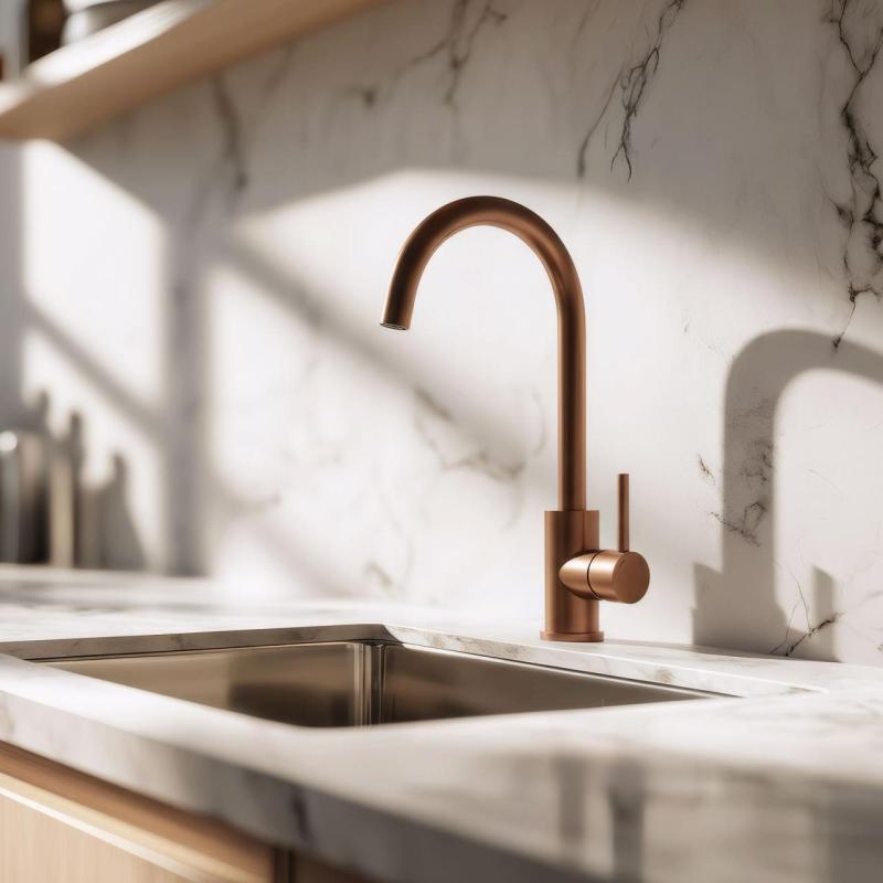 Quadri York kuhinjska armatura PVD brušeni baker z vrtljivim izlivom 1208955906