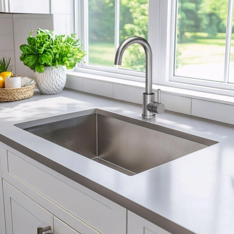 Quadri Coventry kuhinjska pipa mat krom z vrtljivim izlivom 1208956032