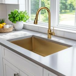 Quadri Stamford kuhinjska pipa zlata z izvlečno prho in razpršilno funkcijo 1208956093