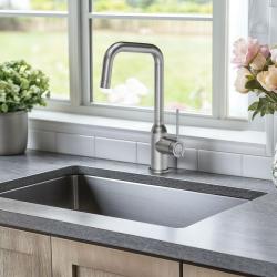 Quadri Stamford kuhinjska armatura iz nerjavečega jekla z vrtljivim kotnim izlivom 1208956097