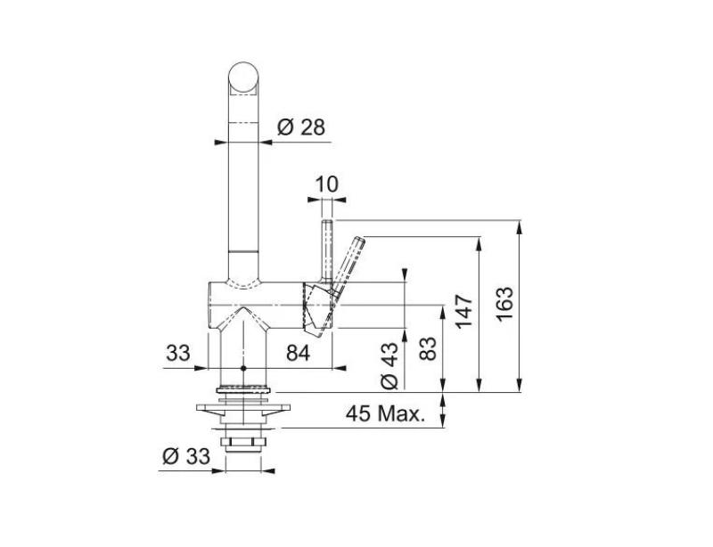 Franke Active L Kuhinjska armatura mat črna z vrtljivo izlivno cevjo 115.0653.371