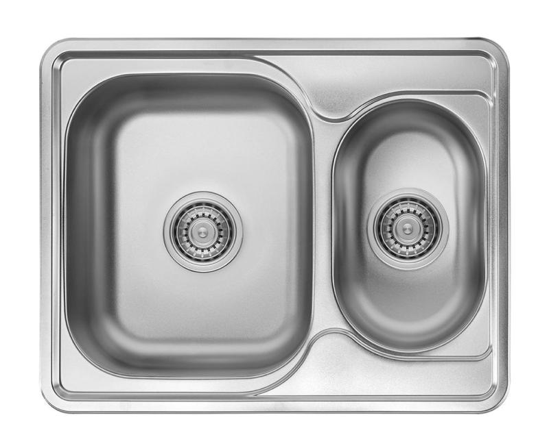 Ausmann Basic inox 1,5 nadgradni pomivalno korito, obrnljivo, 63x50 cm, vključno s sifonom 1208956969