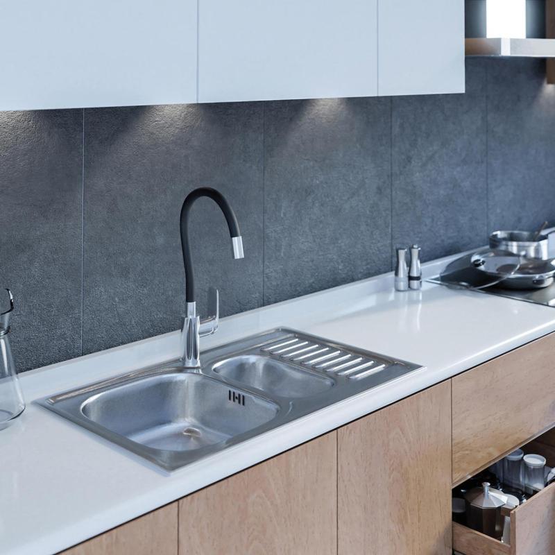 Ausmann Basic inox 1,5 vgradno korito s odcejalnikom, obojestransko 78x50 cm, vključno s sifonom 1208956970