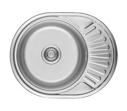 Ausmann Basic inox opbouw spoelbak met afdruip omkeerbaar 57x45 cm inclusief sifon 1208956973