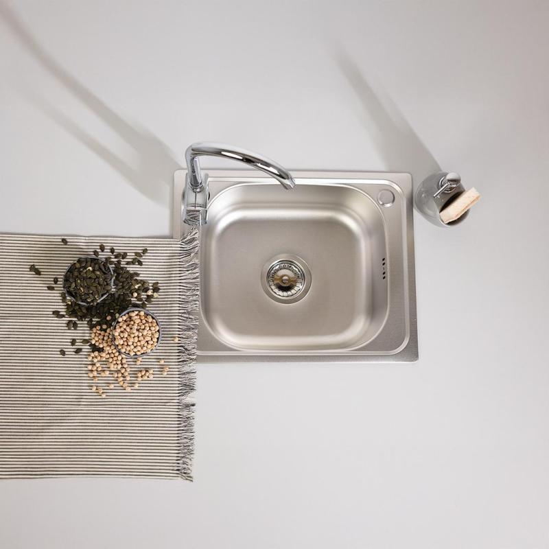 Ausmann Basic linijski motiv iz nerjavečega jekla nadgradna pomivalna korita 50x40 cm vključno s sifonom 1208956977