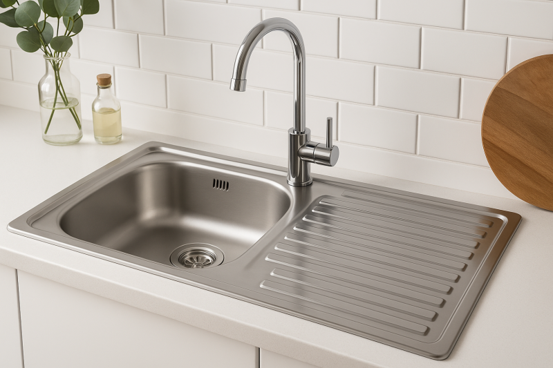 Ausmann Basic inox vgradni pomivalni korito z odcejalnikom, reverzibilno 75x40 cm, vključno s sifonom 1208956996