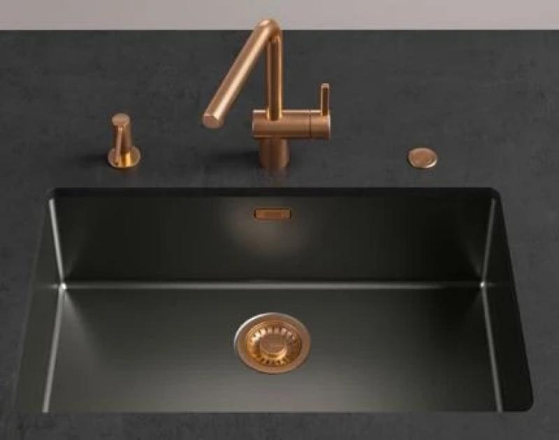 Franke Mythos meesterwerk Korfplugset gun metal met drukknop voor automatische lediging 112.0653.035