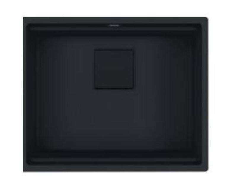 Franke Kubus KNG 110.52 mat črno pomivalno korito 52x42 s črnim odtočnim pokrovom podgradnja 125.0685.161