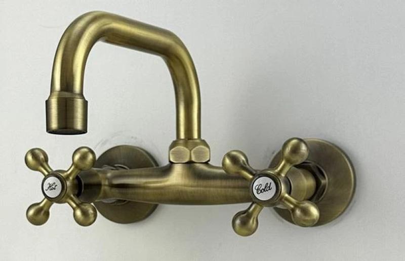 AquaTrimo Vivaldi klasična bronasta kuhinjska stenska pipa zgornji izliv 21VV7066BN