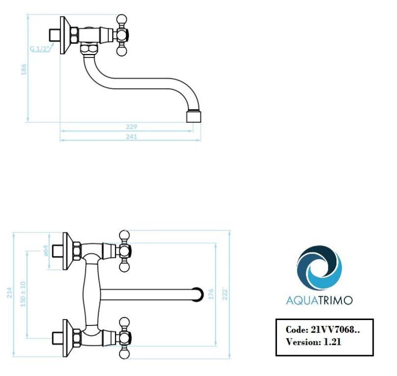 AquaTrimo Vivaldi klasična kuhinjska stenska pipa bron 21VV7068BN