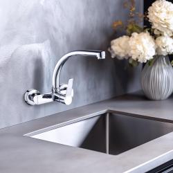 AquaTrimo Chopin kuhinjska stenska pipa z zgornjim izlivom krom 21CP7073CM