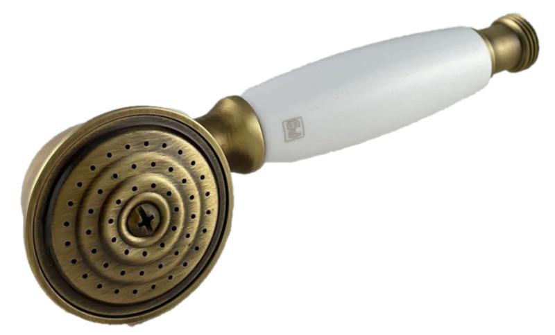 PB klasična bronasta ročna prha z belim ročajem 1208957104