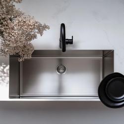 Ausmann Oder velika nerjaveča posoda 74x40cm za ravno vgradnjo, podgradnjo in nadgradnjo, zelo globoka 22cm 1208957114