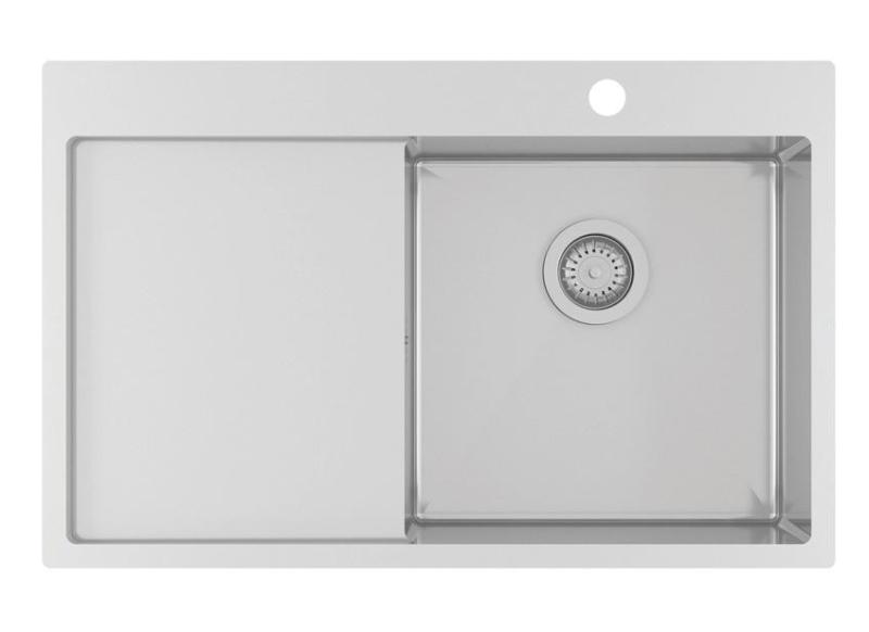 Ausmann Oder Blue roestvrijstalen gootsteen 78x50cm vlakbouw en opbouw met afdruipgedeelte 1208957121