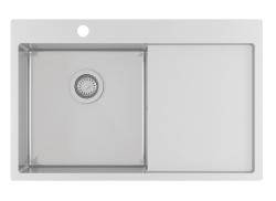 Ausmann Oder Blue roestvrijstalen spoelbak 78x50cm vlakbouw en opbouw met afdruipgedeelte 1208957122