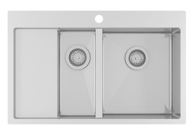 Ausmann Oder Blue 1,5 inox pomivalno korito 78x50 cm za vgradnjo na ravno površino in nadgradnjo z odcejalnim delom 1208957125