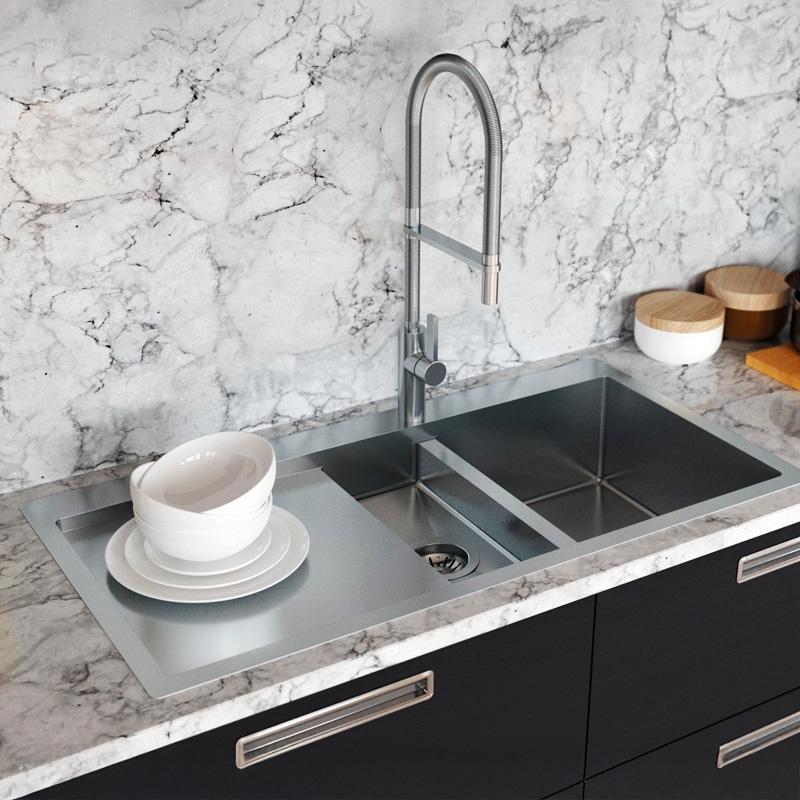 Ausmann Oder Blue 1,5 inox pomivalno korito 78x50 cm za vgradnjo na ravno površino in nadgradnjo z odcejalnim delom 1208957125