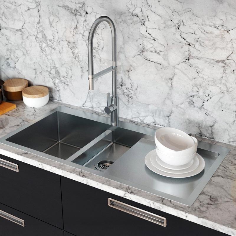 Ausmann Oder Blue 1,5 inox pomivalno korito 78x50 cm za plosko in nadgradno vgradnjo z odcejalnikom 1208957126