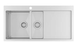 Ausmann Oder Blue 1,5 jekleno korito 100x51cm ravna gradnja in nadgradnja z odcejevalnim delom 1208957128