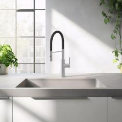 Quadri Chester kuhinjska pipa s fleksibilnim izlivom in prho z 2 vrstama curka, nerjaveče jeklo 1208957226