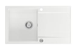 Quadri Luton bela granitna nadgradna pomivalno korito z odcejalno površino, reverzibilna 86x50cm z inox čepom 1208957328.