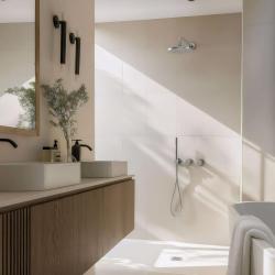 Waterevolution Flow vgradni tuš set krom s termostatom deževni tuš in ročni tuš 1208957343