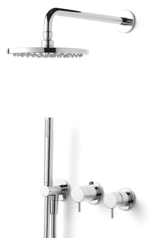 Waterevolution Flow vgradni tuš set krom s termostatom deževni tuš in ročni tuš 1208957343