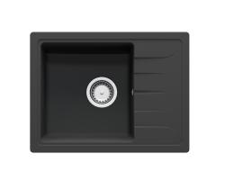 GraniteMy Smart ekstra ondiepe granietna nadgradna črna pomivalno korito 58x44cm z odcejalnikom, obrnljivo 1208957354