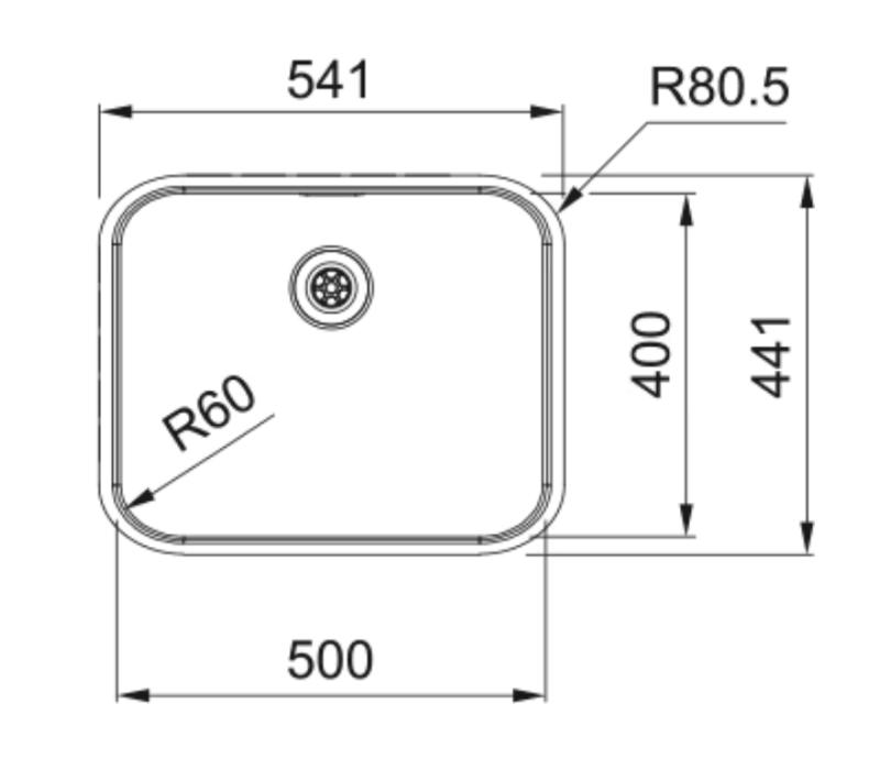 Franke Smart SRX 210.50 T RVS pomivalno korito 50x40 vgradnja na ravni 127.0688.777