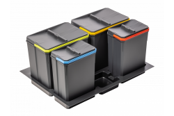 Garbi Basket B-70-4 sorteersysteem voor afval voor lade van 70 cm inclusief houder en 4 afvalbakken 1208957476