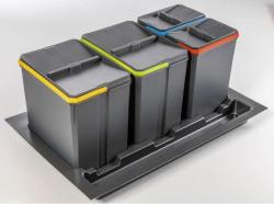 Garbi Basket B-80-4 sorteersysteem voor afval voor lade van 80 cm inclusief houder en 4 afvalbakken 1208957477