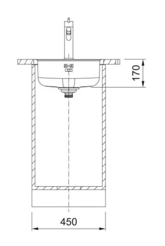 Franke Rondo ROX 210.38 okroglo nerjaveče jeklo pomivalno korito 43,9 cm vgradno 127.0688.778