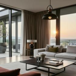 Decor Mees črna kovinska viseča svetilka s senčnikom v obliki petrolejske svetilke 2363