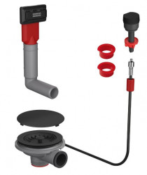 Franke mat črni odtočni komplet vklj. gumb za odtok s čepom in prelivom 112.0658.446